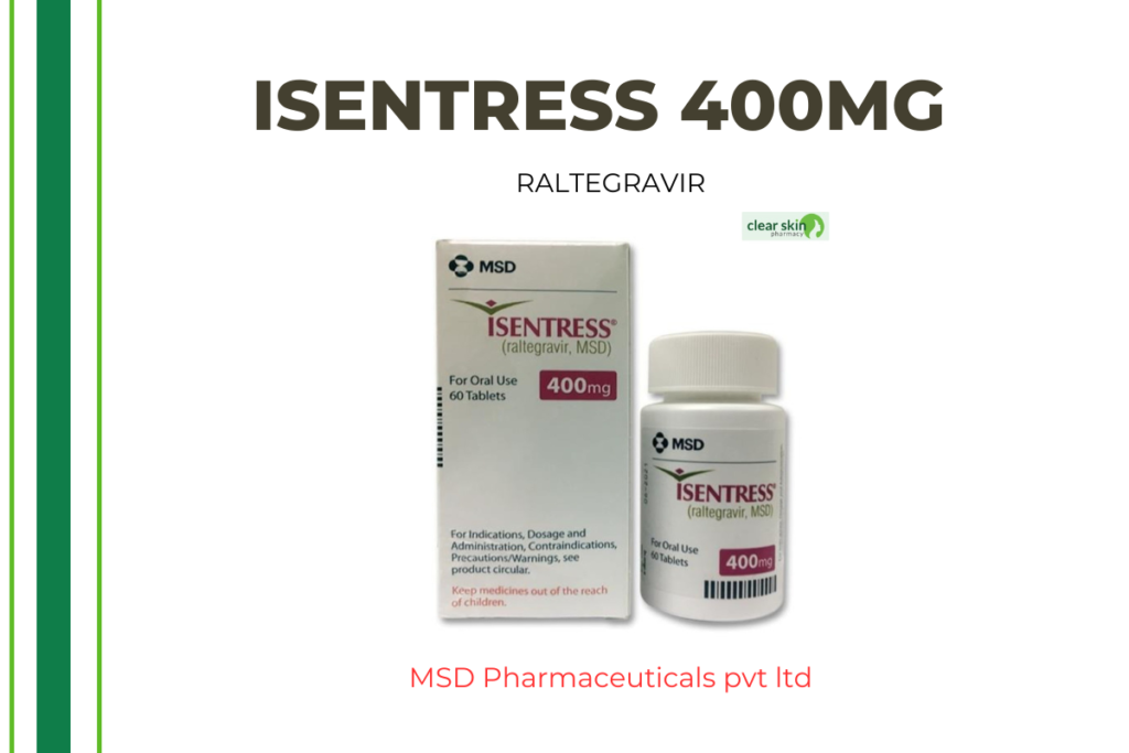 Buy ISENTRESS 400MG 1X60 online at Clear Skin Pharmacy